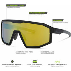 Madison Enigma Sunglasses-Sunglasses-Madison-Gloss Black/Bronze Mirror-Chain Driven Cycles