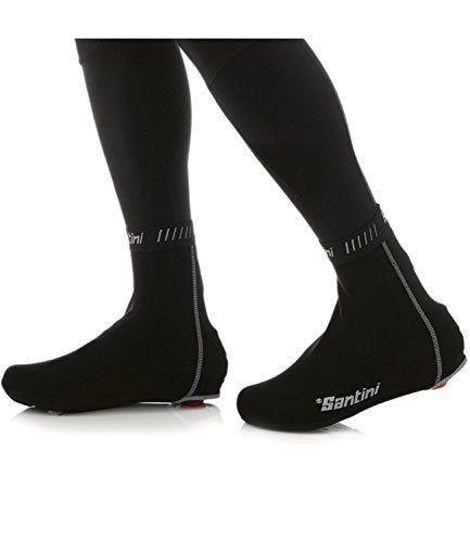 Santini H20 Cycling Overshoes Black-Bicycle Shoe Covers-Santini-Medium-Chain Driven Cycles-Bike Shop-Ireland