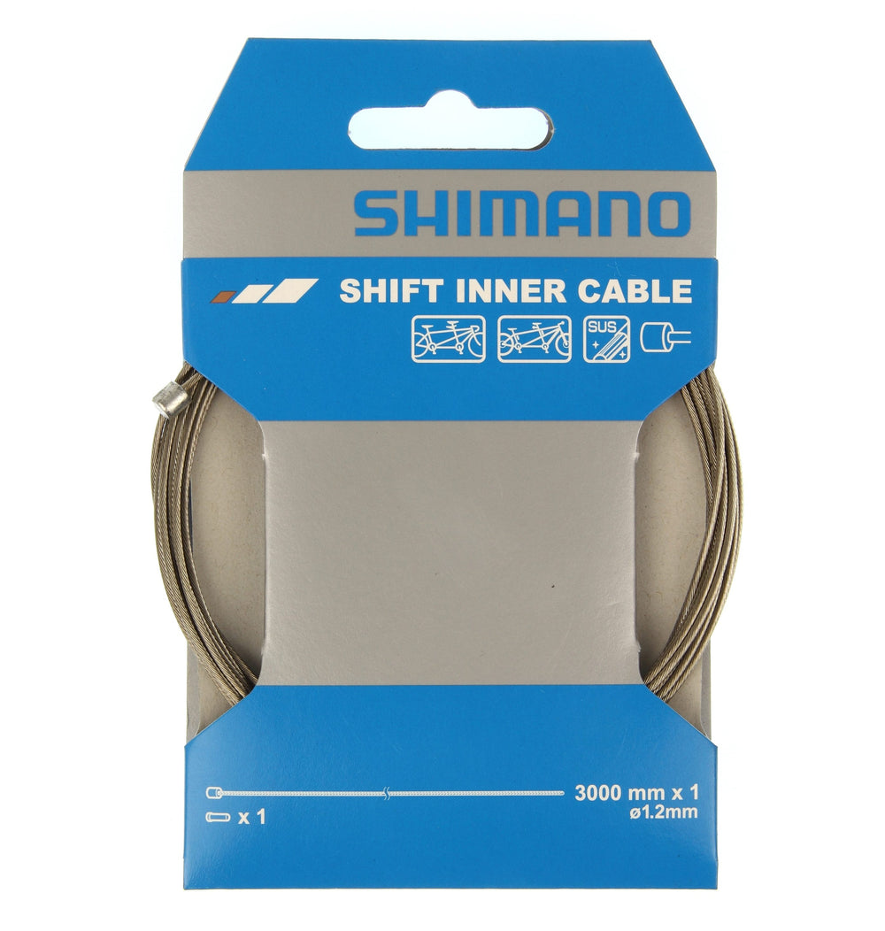 Shimano Road / MTB tandem stainless steel gear inner wire, 1.2 x 3000 mm, single-Shimano-Chain Driven Cycles-Sligo-Ireland