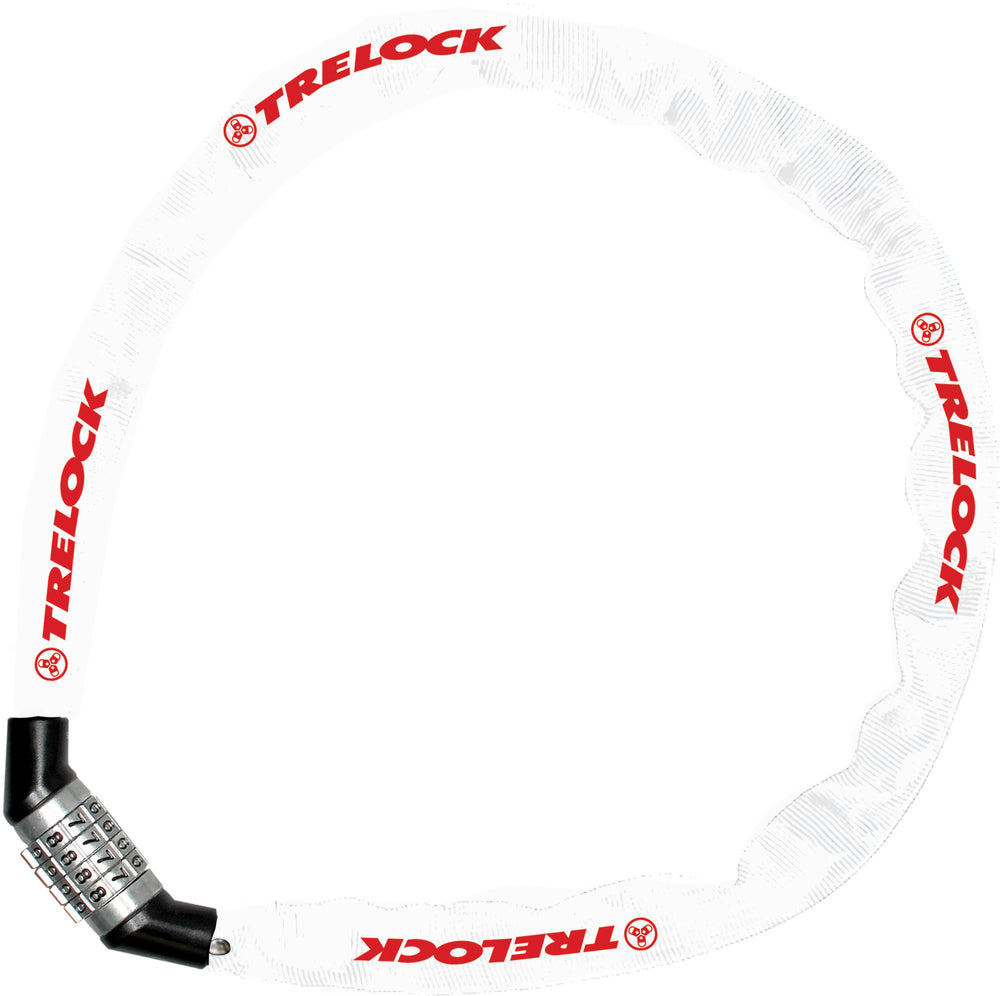 Chain Lock BC115 60cm x 4mm Combo White-Trelock-Chain Driven Cycles-Sligo-Ireland