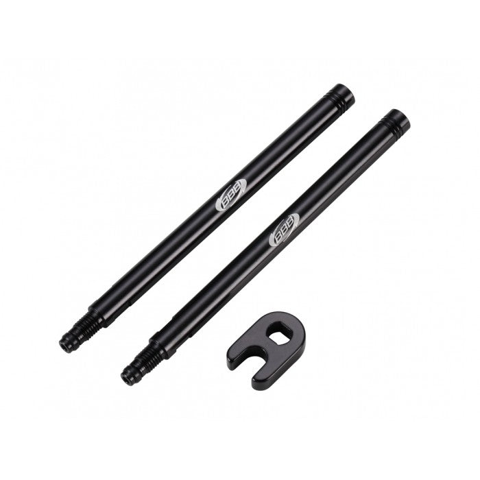 BBB ValveExtend BTI-99 - Prolunga Per Valvola Pompa Bici In Alluminio, Set Da 2 (50mm E 80mm) Con Utensile, Per Cerchi Alti