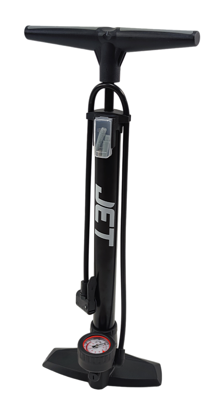 JET Bicycle Floor Pump with Pressure Gauge-Bicycle Pumps-JET-Chain Driven Cycles