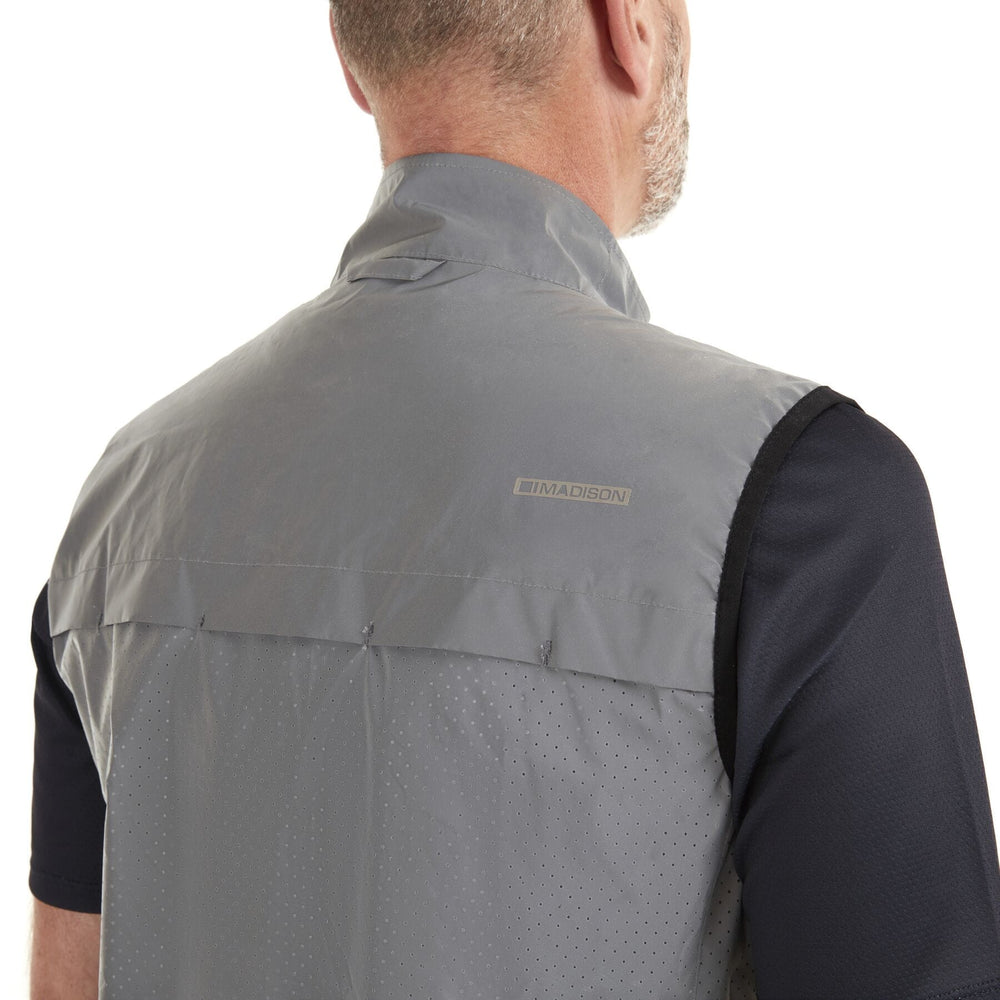 Madison Stellar Shine Reflective Mens Gilet Reflective Silver-Bicycle Jacket-Madison-Chain Driven Cycles-Sligo-Ireland