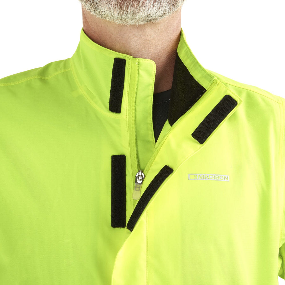 MADISON Protec Men's 2-Layer Waterproof Jacket, Hi-Viz Yellow-Bicycle Jacket-Madison-Chain Driven Cycles-Sligo-Ireland