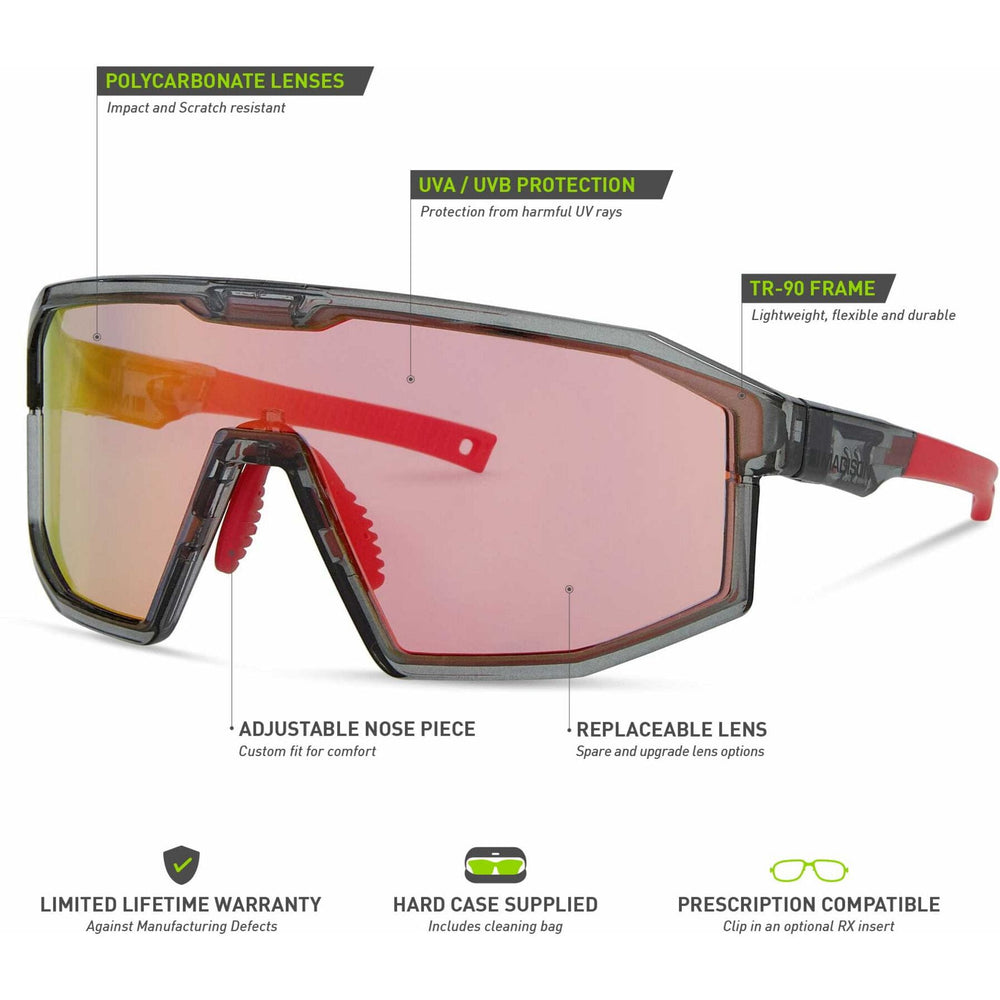 Madison Enigma Sunglasses-Sunglasses-Madison-Gloss Black/Bronze Mirror-Chain Driven Cycles