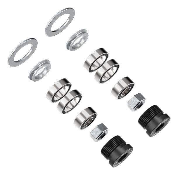 Set of bearings, hex nuts M6, oil seal, end-cap and washers for Assioma-Bicycle Pedal Bearings-Favero-Chain Driven Cycles-Bike Shop-Ireland