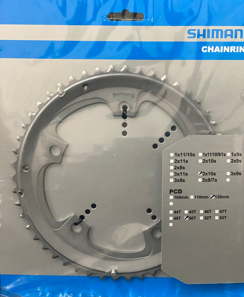FC-4603 chainring 130mm BCD 50T-D, silver-Shimano-Chain Driven Cycles-Sligo-Ireland
