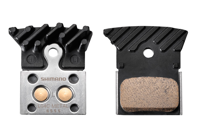 Shimano L04C Disc Brake Pads and Spring | Cooling Fins | Alloy Backed | Sintered-Bicycle Brake Parts-Shimano-Chain Driven Cycles-Bike Shop-Ireland