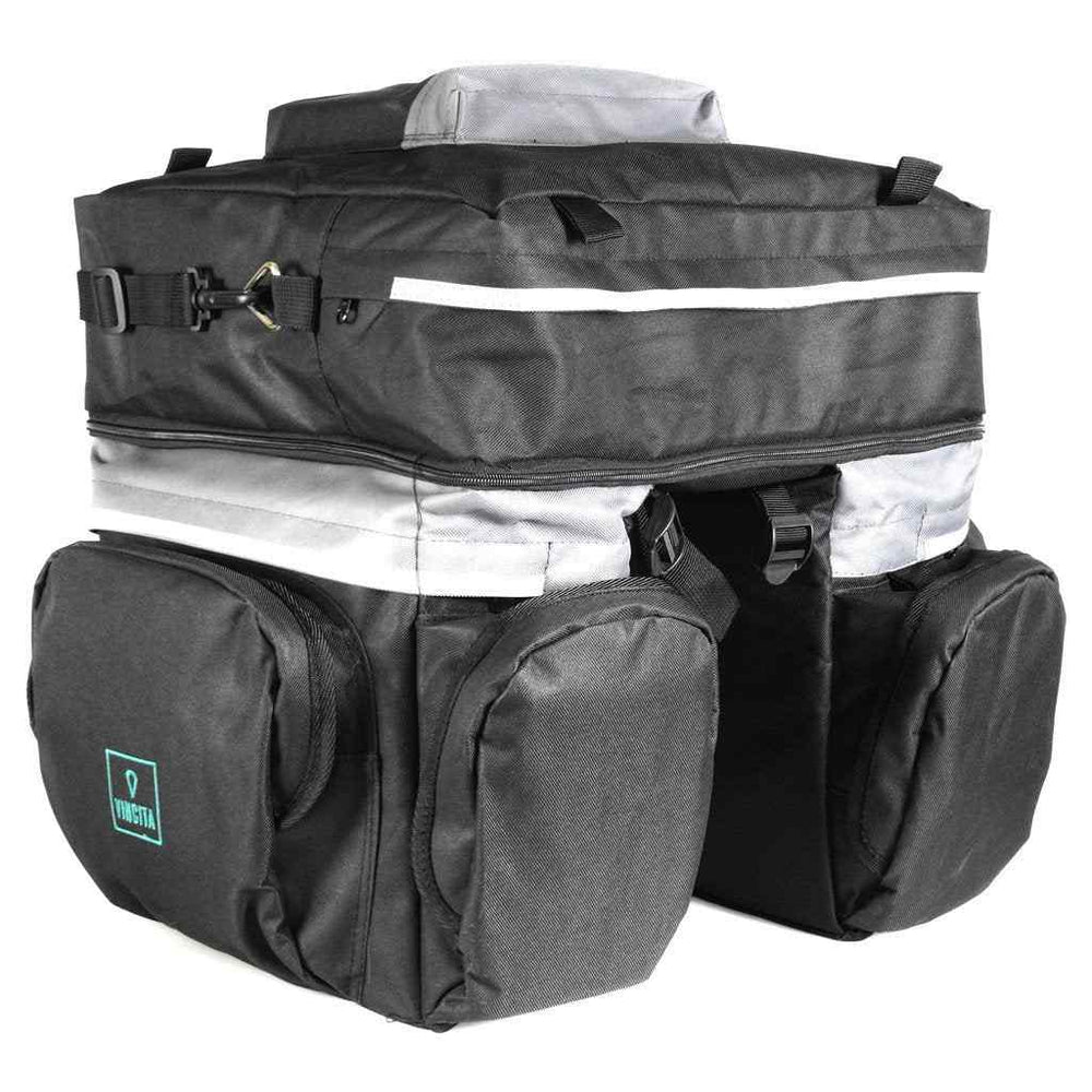 Vincita Triple Pannier Bag B101-Bicycle Bags & Panniers-Vincita-Chain Driven Cycles-Bike Shop-Ireland