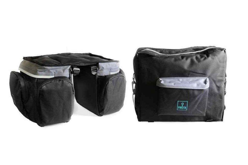 Vincita Triple Pannier Bag B101-Bicycle Bags & Panniers-Vincita-Chain Driven Cycles-Bike Shop-Ireland