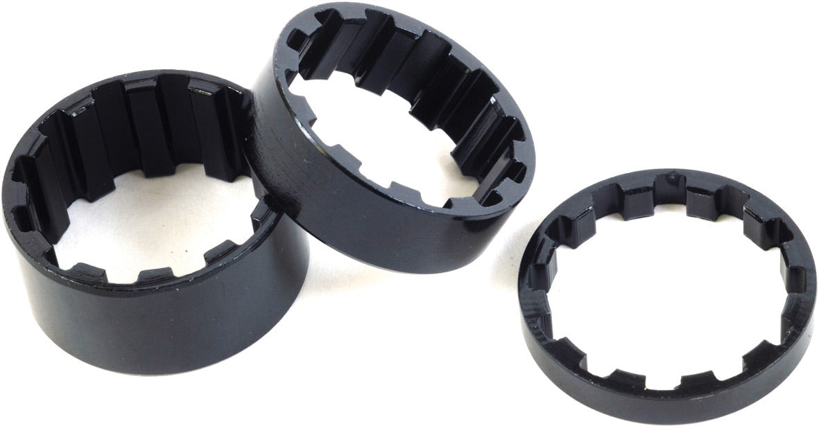 MPART Splined Alloy Headset Spacers 1-1/8 inch x 5 mm Black-Bicycle Headset Spacers-MPART-Chain Driven Cycles-Bike Shop-Ireland